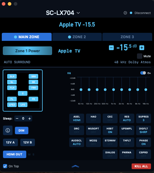 Expanded view, Onyx theme